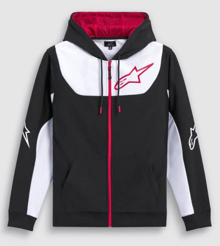 Alpinestars Fleece Session v3 Hoodie Svart/Vit/Röd