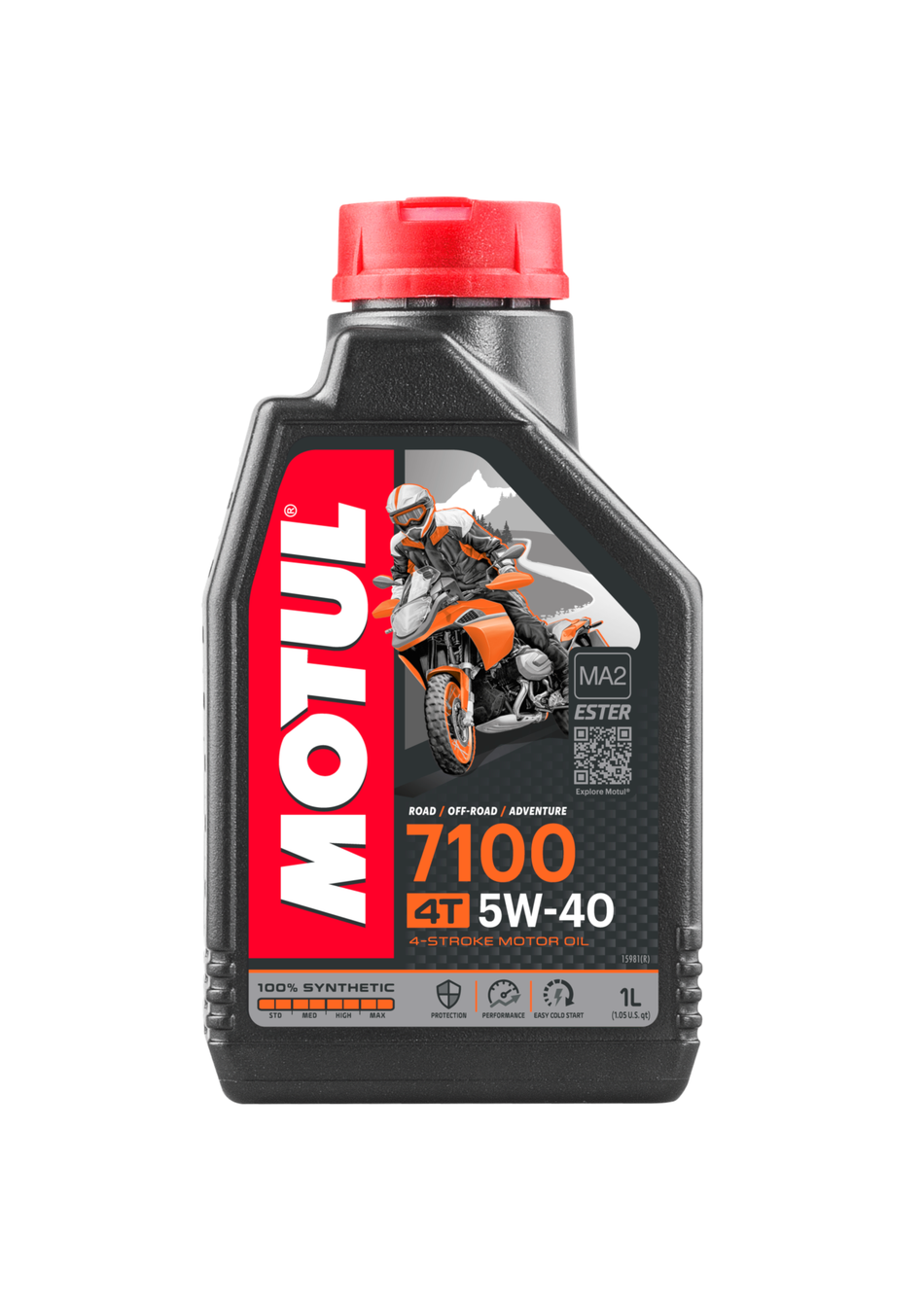 Motul 7100 4T 5W-40 1L – Syntetisk motorolja för 4-taktsmotorer