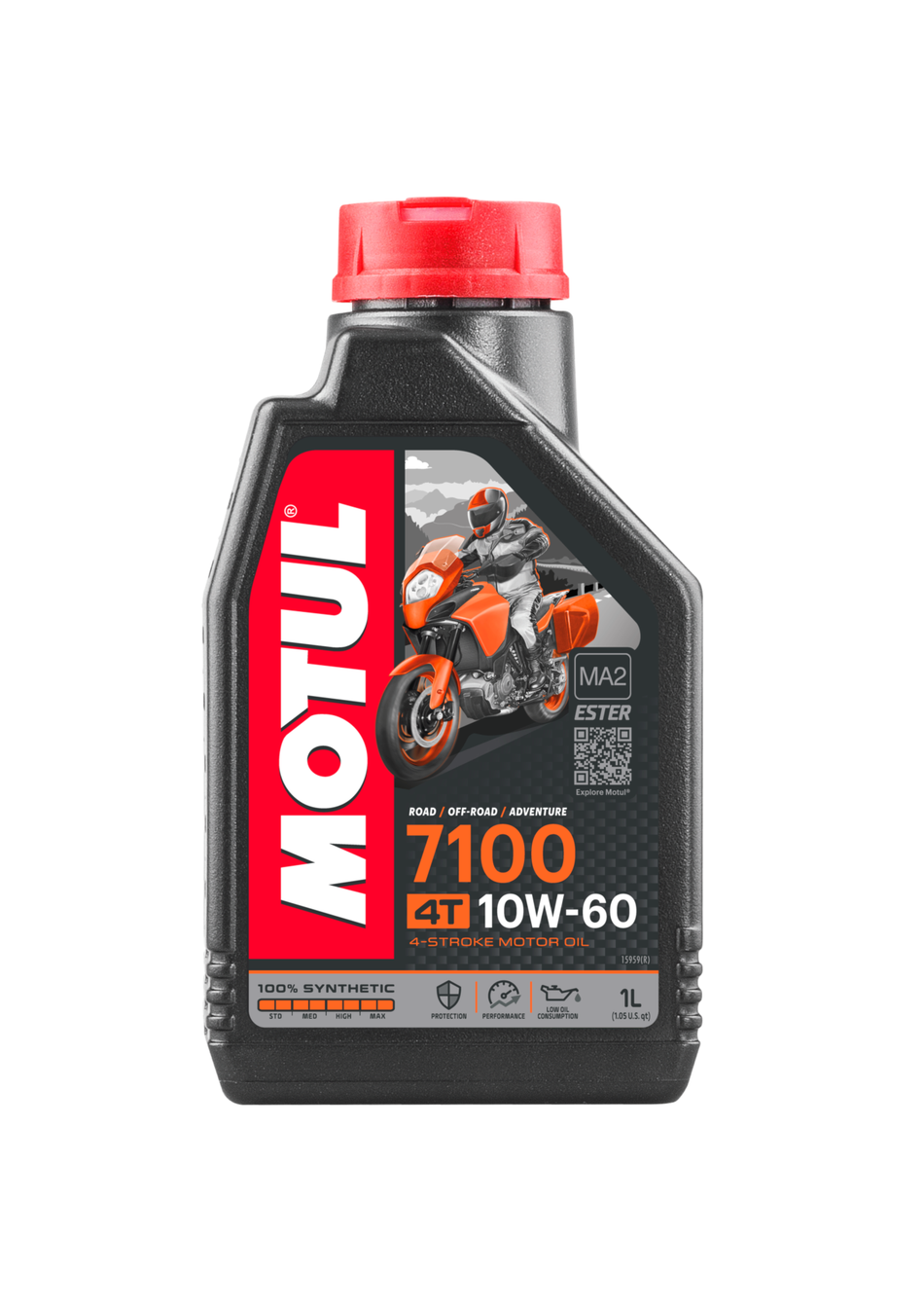 Motul 7100 4T 10W-60 1L – Syntetisk motorolja för 4-taktsmotorer