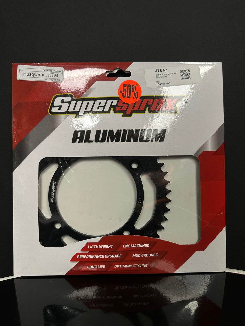 Supersprox Bakdrev Aluminium RAL-898:49 Svart