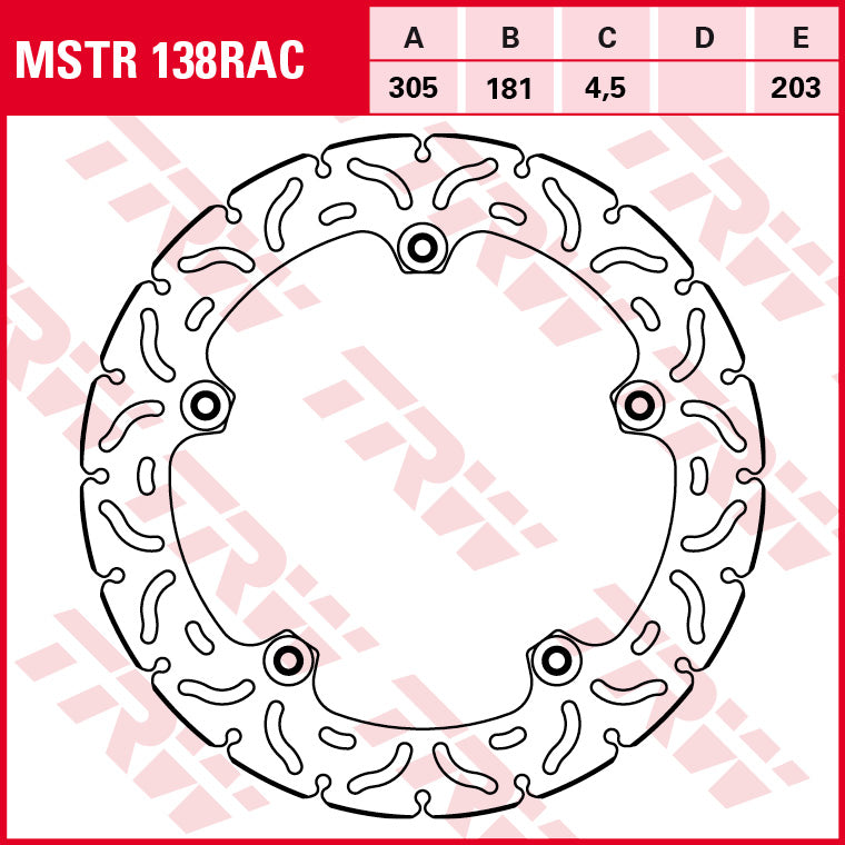 TRW bromsskiva MSTR138 RAC fram