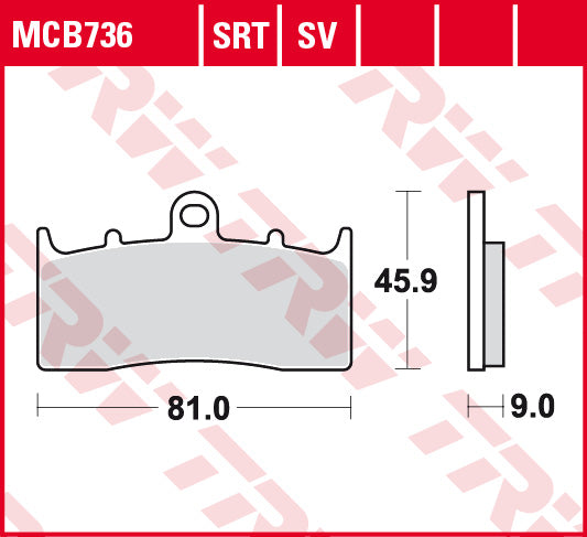 TRW sintrade bromsbelägg Road & Track MCB736 fram