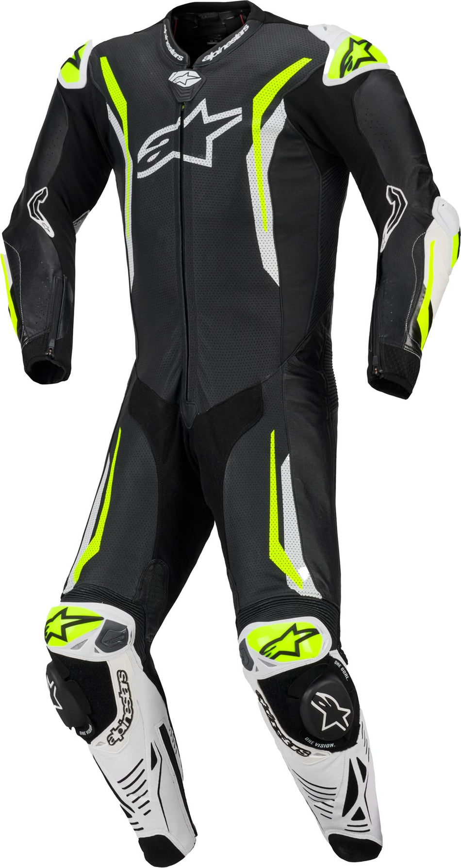 Alpinestars Skinnställ 1-pcs GP Tech v5 Svart/Vit/Fluo Gul