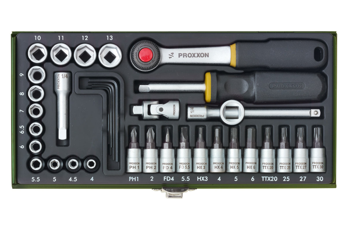 PROXXON hylsnyckelsats 1/4" 36 delar