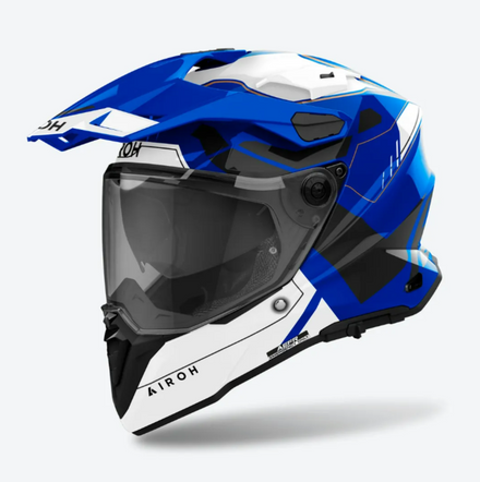 Airoh Commander 2 Adventurehjälm - Reveal Blå Gloss