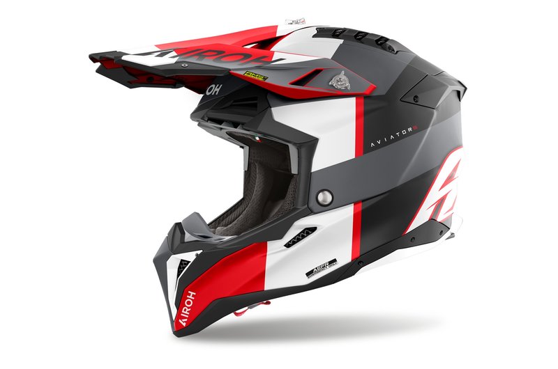 Airoh Aviator 3 Monarch Grå/Röd Matt