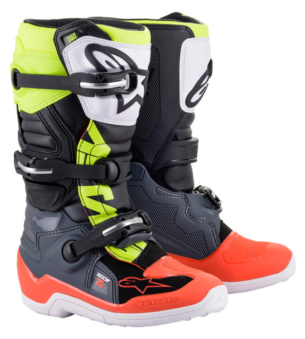 Alpinestars Stövel Tech 7s Crosstövlar junior Gr/Röd/Gul Fluo