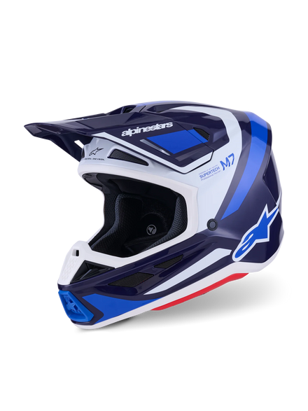 Alpinestars S-M7 Crosshjälm - Rise Blå/Vit