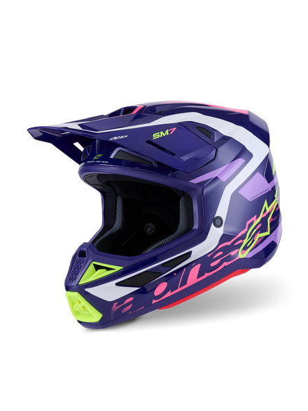 Alpinestars S-M7 Crosshjälm - Deed Lila/Rosa
