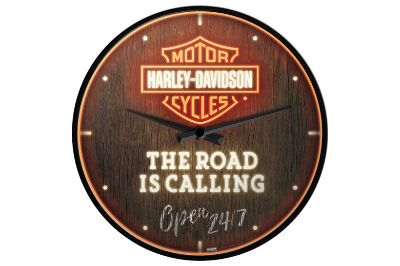 Harley-Davidson Road is Calling väggklocka - Nostalgic Art