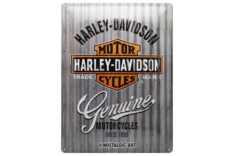 Plåtskylt Harley-Davidson Genuine 30 x 40 cm - Nostalgic Art