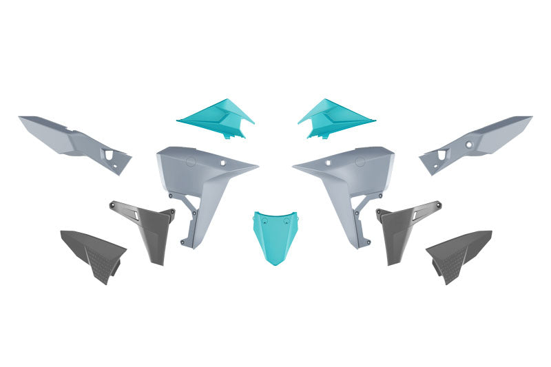 Rtech Plastkit Revolution CYAN MINT SVART BLÅ Grå – KOVE Rally 800/X PRO 800