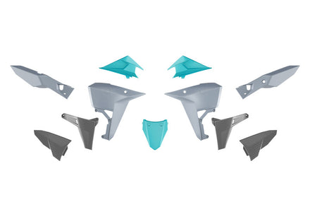 Rtech Plastkit Revolution CYAN MINT SVART BLÅ Grå – KOVE Rally 800/X PRO 800