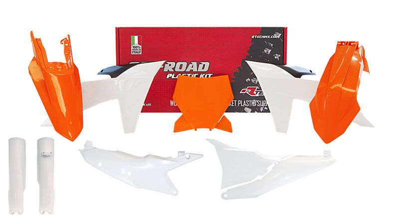 Rtech Plastkit Komplett O.E.M SVART VIT Orange – KTM 450 SX-F, 250 SX/250