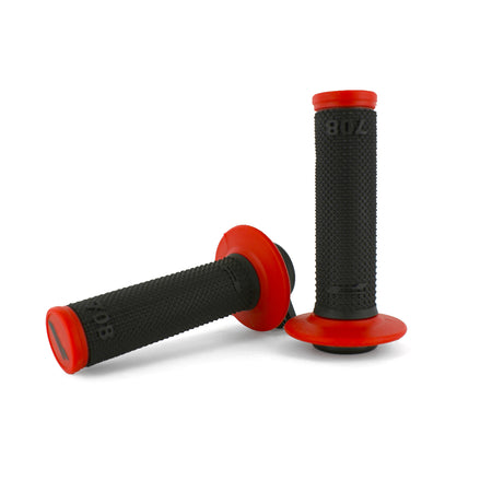 Progrip 708 Dual Density Full Diamond LOCK ON GRIPS Svart/Röd