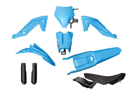 Rtech Plastkit Revolution ink sadel CYAN Svart/Blå – TALARIA STING