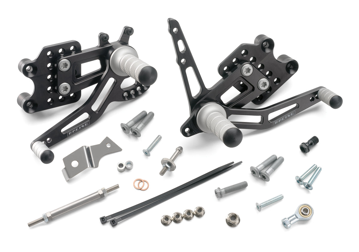 KTM Justerbara fotpinnefästen V+H, komplett