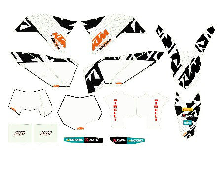 KTM Racing-grafikkit, vitt